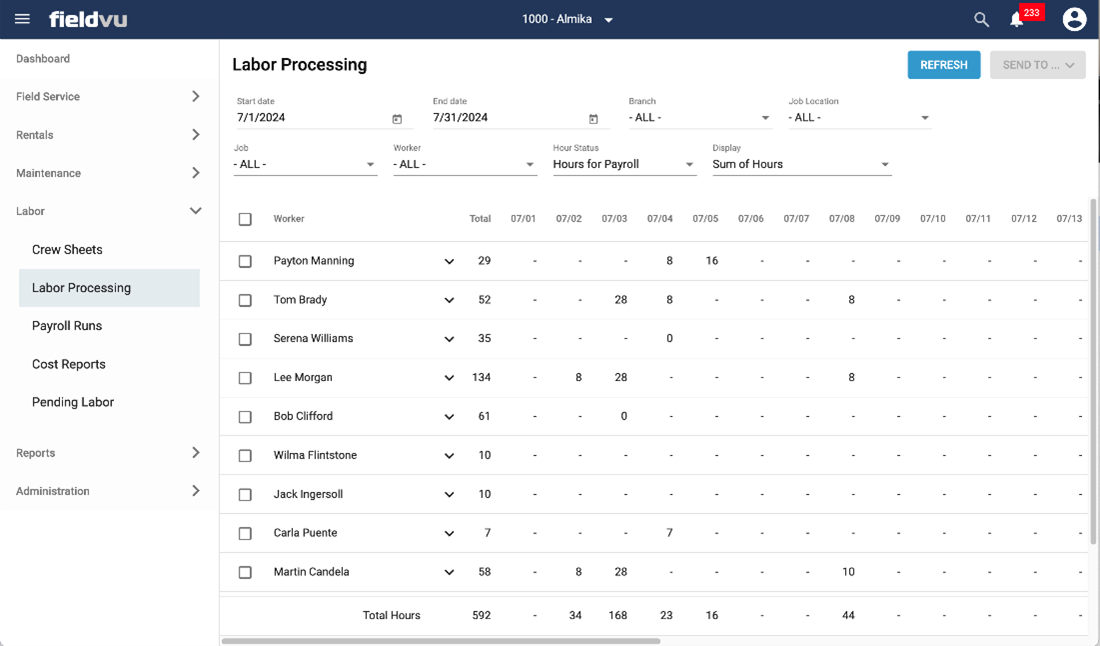 Labor Summary