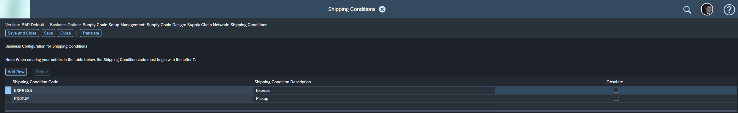Shipping-Condition-Business-Configuration