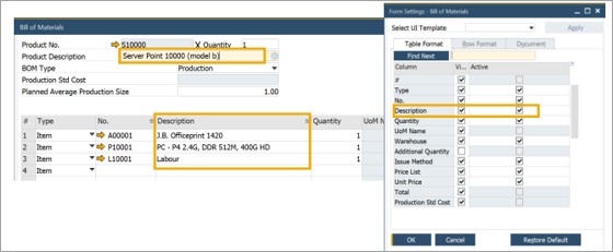 Bill of Materials (BoM) Modification​