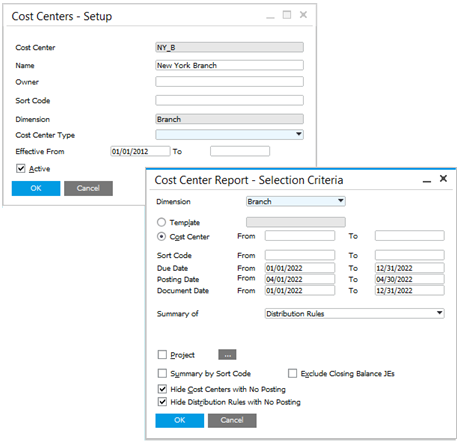 Cost Accounting Enhancements