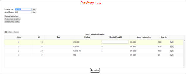 Put Away App (Inbound)